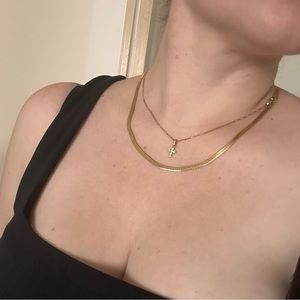 14k vintage Italian Herringbone necklace